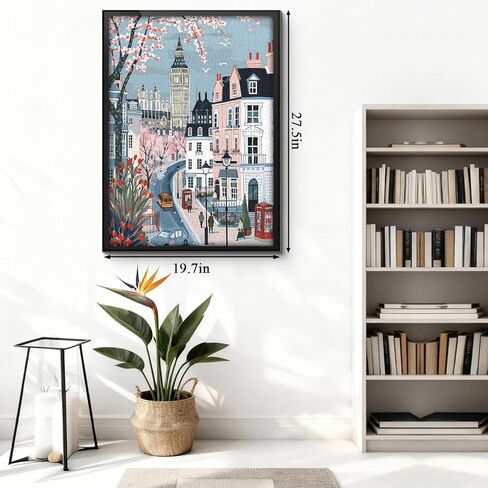 London Spring Puzzles for Adults 1000 Pieces, European Street Landscape Jigsaw Puzzle, Romantic Travel Scene Puzzle in Saudi Arabia