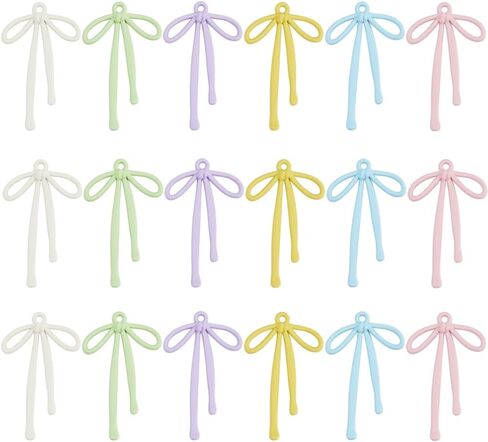 SUNNYCLUE 30Pcs Mixed Color Alloy Bow Knot Charms for Jewelry Making, Earrings, Necklaces, DIY Accessories in Saudi Arabia