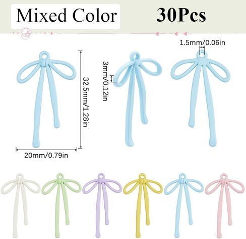 SUNNYCLUE 30Pcs Mixed Color Alloy Bow Knot Charms for Jewelry Making, Earrings, Necklaces, DIY Accessories in Saudi Arabia
