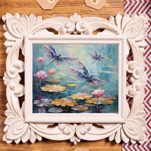 VNUIEHG Dragonfly Paint by Numbers Kit for Adults, Landscape Paint by Number on Canvas, Scenery Digital Oil Painting Kits Suitable for Home Wall Decoration Gift 16"x20" in Kuwait