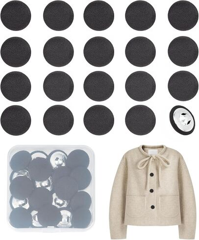 20 مجموعة من أزرار الخياطة المغطاة بقماش ملون مقاس 17 مم، وأزرار مغطاة بالقماش الدائري مع ساق معدنية، واستبدال قبعة البيسبول للقبعات وبلوزة الجينز in Kuwait