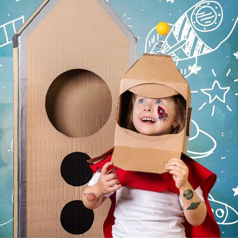 120 Pcs Glitter Galaxy Temporary Tattoos for Boys Kids, 12 Sheets Outer Space Tattoos for Boys Children Birthday Party Supplies Favors Spaceship Decorations in Kuwait