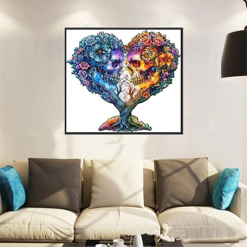 KTHOFCY 5D DIY Diamond Painting Kits for Adults, Halloween Tree Skull Horror Full Drill Embroidery Cross Stitch Crystal Rhinestone Paintings Pictures Arts Wall Decor Painting Dots Kits 11.8X11.8inch in Saudi Arabia
