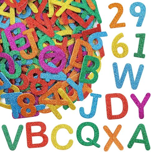 Fancy Land Glitter Foam Letters and Numbers Stickers Self Adhesive Number Alphabet Sticker for Kids Art Project Crafts Back to School Decoration Supplies 216Pcs in Saudi Arabia