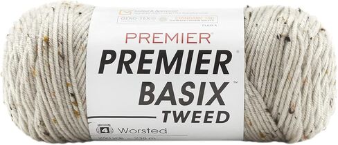 Premier Yarns Basix، غزل التويد الصوفي، مصنوع من الأكريليك، غزل مثالي للكروشيه والحياكة، أران تويد، 260 ياردة in Kuwait