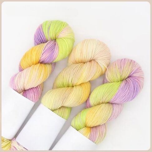 Hand-Dyed Wool Yarn, Anti-Pilling Warm, Textured Twist Design Yarn Balls for Knitting Crocheting Craft Kits (Pink Yellow) in Saudi Arabia