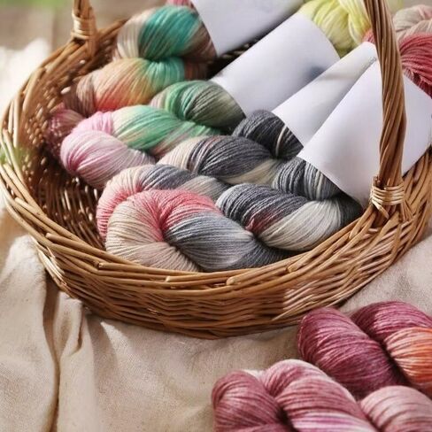 Hand-Dyed Wool Yarn, Anti-Pilling Warm, Textured Twist Design Yarn Balls for Knitting Crocheting Craft Kits (Pink Yellow) in Saudi Arabia