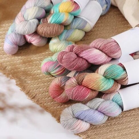 Hand-Dyed Wool Yarn, Anti-Pilling Warm, Textured Twist Design Yarn Balls for Knitting Crocheting Craft Kits (Pink Yellow) in Saudi Arabia