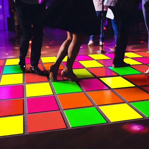Whaline 30 Sheets Neon Card Stock Paper 8 x 8 Inch 5 Colors Glow in The Dark Square Cardstock for Birthday Wedding Dance Floor Game Party Decor DIY Crafts Supplies in Saudi Arabia
