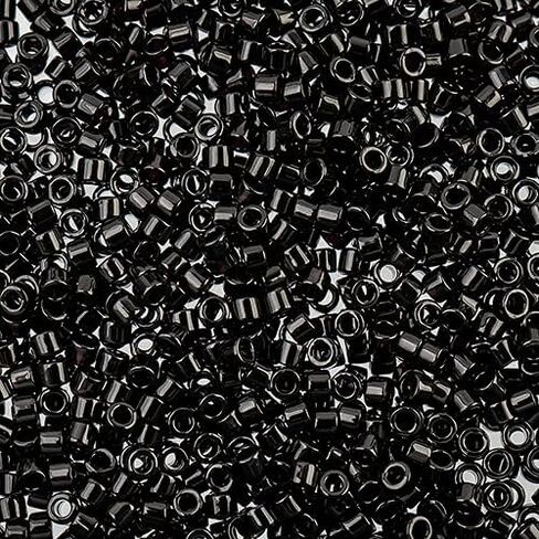 Miyuki Delica 11/0 - Black Opaque DB0010-50gms Bag of Japanese Glass Beads | Delica Beads 11/0 | Miyuki Seed Beads 11/0 | Black Seed Beads for Jewelry Making in Saudi Arabia