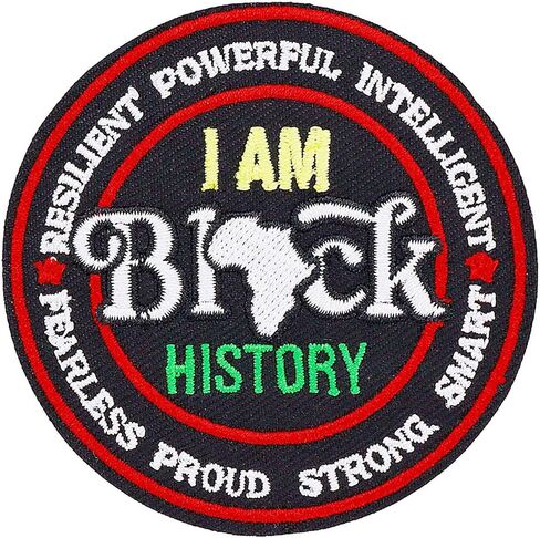 Smart Proud Powerful Strong Black Men Patch, I Am Black Iron On Sew on Embroidered Patch Badge for Clothes Jacket Jeans Backpacks in Saudi Arabia