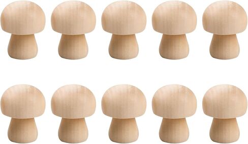 10 Pieces Unfinished Wooden Mushroom Ornaments Paintable Wooden Mushroom Figurines Unfinished Wooden Ornaments Decorative Wooden Mushrooms for DIY Arts Crafts Projects Desk Decor, 30 x 25mm in Saudi Arabia