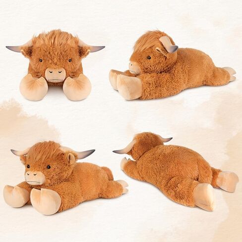 43 inch Giant Highland Cow Stuffed Animal, Lifelike Huge Cow Stuffed Animal for Stress Relief & Companion, Extra Soft Cow Plush, Huge Big Plushies Highland Cows Gifts for Kids Adults in Kuwait