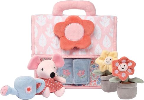 Lambs & Ivy Floral Cottage 5pc Interactive Flowers & Mouse Plush Play Set Toy in Saudi Arabia