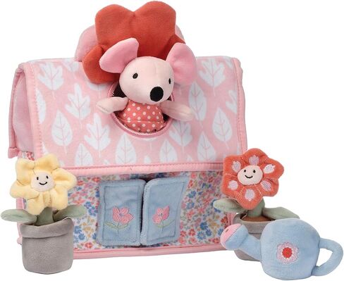 Lambs & Ivy Floral Cottage 5pc Interactive Flowers & Mouse Plush Play Set Toy in Saudi Arabia