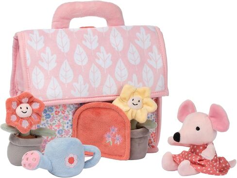 Lambs & Ivy Floral Cottage 5pc Interactive Flowers & Mouse Plush Play Set Toy in Saudi Arabia