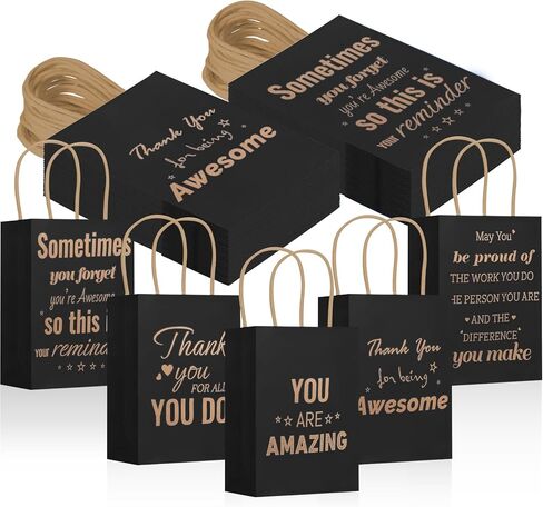 50 Pack Employee Appreciation Thank You Gift Bags Bulk with Handles, 8 x 5.9 x 3 Inches for Coworker Staff, Team Gifts, Pastor Day , Customer Service, Teachers , Volunteer, Vet Tech , Nursing , Holidays & Celebrations (Blue, 50 Pcs) in Saudi Arabia