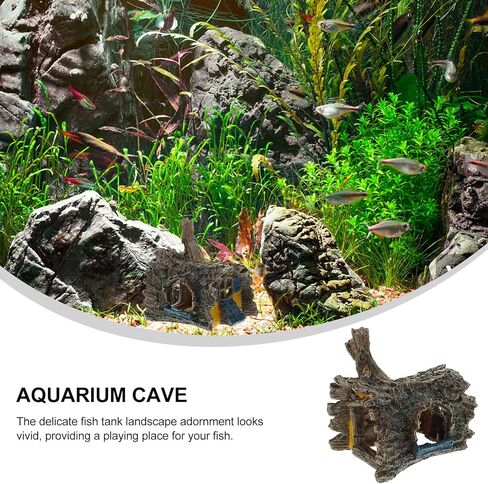 FRCOLOR Aquarium Decor Simulated Tree Root House Fish Tank Hideout Cave for Small Fish and Shrimp Freshwater Aquarium Accessories 5.90X5.31X4.52In in Saudi Arabia