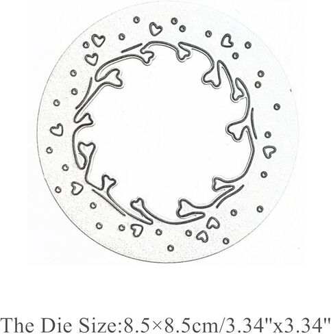 Heart Wreath Metal Die Cuts,Valentines Love Circle Frame Wedding Cutting Dies Cut Stencils Template for DIY Photo Decorative Embossing Paper Dies for Scrapbooking Card Making in Saudi Arabia