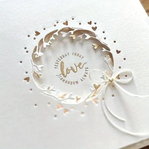 Heart Wreath Metal Die Cuts,Valentines Love Circle Frame Wedding Cutting Dies Cut Stencils Template for DIY Photo Decorative Embossing Paper Dies for Scrapbooking Card Making in Saudi Arabia