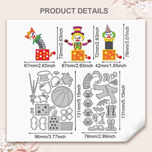 WADORN 2Pcs Circus Clown Metal Cutting Dies Cut Stencils, Clown Acrobatics Embossing Die Cuts Template for Cards Making Circus Performance Cutting Dies for DIY Scrapbooking Greeting Cards Album Craft in Saudi Arabia