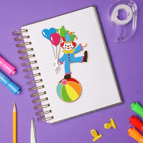 WADORN 2Pcs Circus Clown Metal Cutting Dies Cut Stencils, Clown Acrobatics Embossing Die Cuts Template for Cards Making Circus Performance Cutting Dies for DIY Scrapbooking Greeting Cards Album Craft in Saudi Arabia