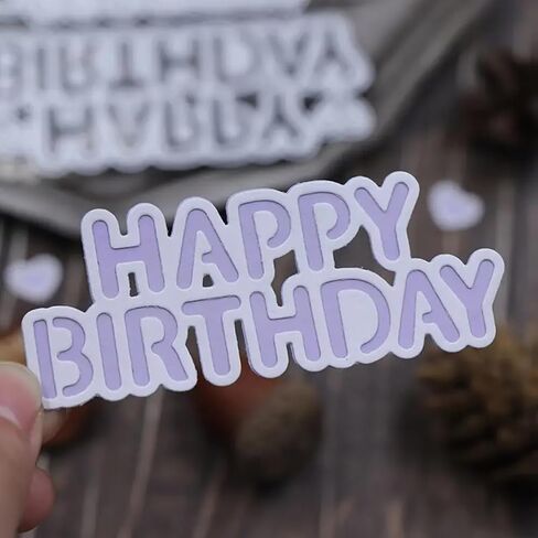 Happy Birthday Letter Metal Die Cuts, Words HappyBirthday Heart Frame Cutting Dies Cut Stencils for DIY Photo Decorative Embossing Paper Dies for Scrapbooking Card Making in Saudi Arabia