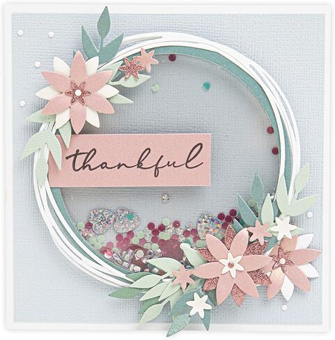 Sizzix Thinlits Die Set 15PK Winter Wreath by Lisa Jones | 666026 | Chapter 4 2022 Wafer, Grey in Saudi Arabia