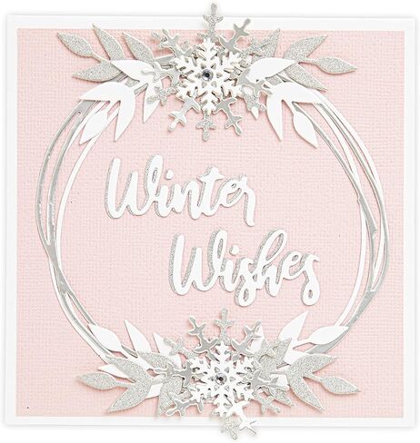 Sizzix Thinlits Die Set 15PK Winter Wreath by Lisa Jones | 666026 | Chapter 4 2022 Wafer, Grey in Saudi Arabia