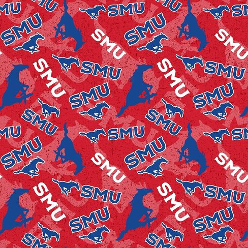 Southern Methodist University Cotton Fabric-SMU Mustangs Tone on Tone Cotton Quilting Fabric by Sykel in Saudi Arabia