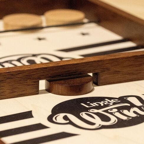 Sling Puck Game - 16.5 Inch Premium Solid Wood Board Game, Luxurious Sling Puck Battle for Fun-Filled Family Nights or Friends Parties, Classic Competitive Desktop Game in Saudi Arabia