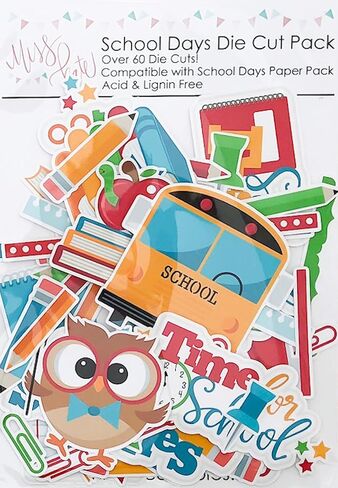 Paper Die Cuts - School Days - Over 60 Cardstock Scrapbook Die Cuts - by Miss Kate Cuttables in Saudi Arabia