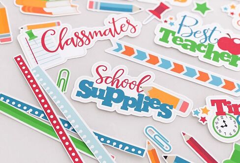 Paper Die Cuts - School Days - Over 60 Cardstock Scrapbook Die Cuts - by Miss Kate Cuttables in Saudi Arabia