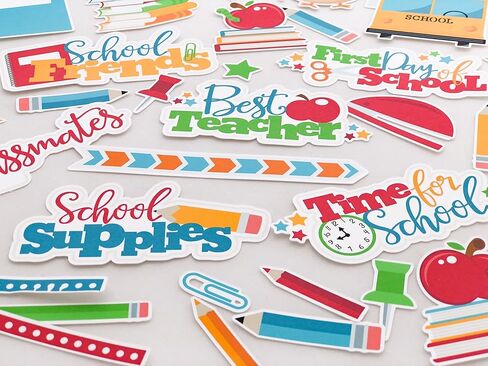 Paper Die Cuts - School Days - Over 60 Cardstock Scrapbook Die Cuts - by Miss Kate Cuttables in Saudi Arabia