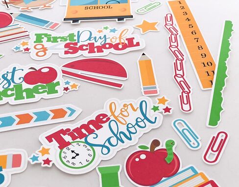 Paper Die Cuts - School Days - Over 60 Cardstock Scrapbook Die Cuts - by Miss Kate Cuttables in Saudi Arabia