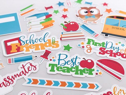 Paper Die Cuts - School Days - Over 60 Cardstock Scrapbook Die Cuts - by Miss Kate Cuttables in Saudi Arabia