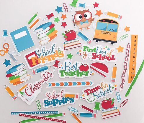 Paper Die Cuts - School Days - Over 60 Cardstock Scrapbook Die Cuts - by Miss Kate Cuttables in Saudi Arabia