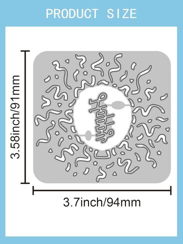 1Pc Deckle Edge Frame Cut Dies, Hollow Confetti Theme with Letter Happy Carbon Steel Cutting Dies Stencils for DIY Scrapbooking Photo Album Decorative Embossing Paper Card, 3.58x3.7x0.03inch in Saudi Arabia