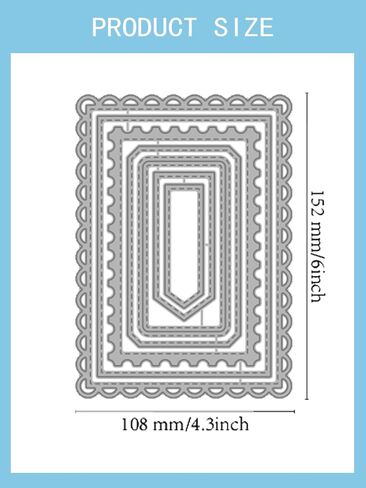 1Pcs Geometric Theme DIY Embossing Stencil, Rectangle Carbon Steel Cutting Dies Stencils Metal Die Cuts for DIY Embossing Photo Decorative Paper Dies Making, 152x108x0.8mm in Saudi Arabia
