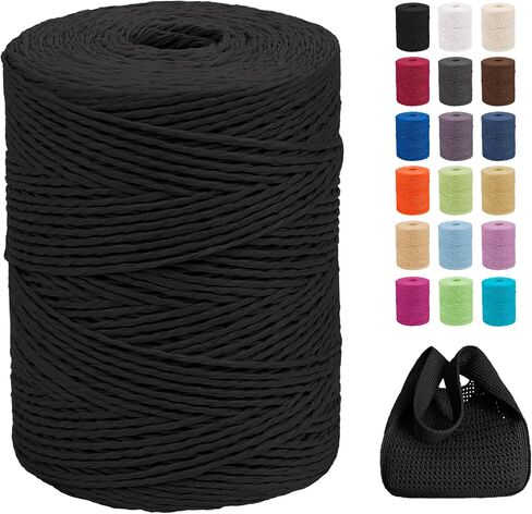خيوط الرافية من CAMAL مقاس 2 مم × 328 ياردة للكروشيه، شريط ورق الرافية المضفر بطبقتين لتغليف الهدايا، سلسلة الرافية الناعمة لورد الكروشيه، القبعات، حقائب اليد، الحرف اليدوية اليدوية (قهوة خفيفة) in Kuwait