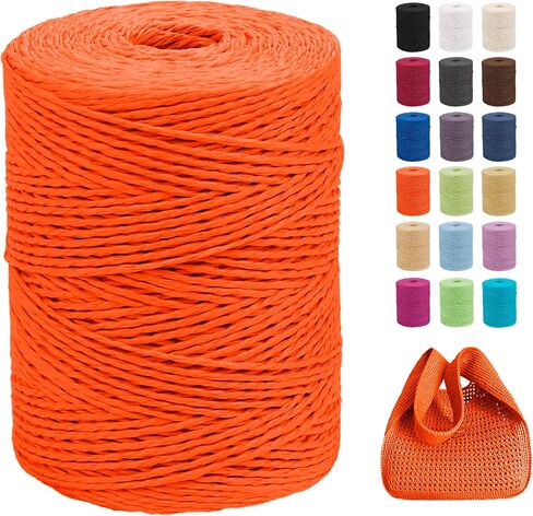 خيوط الرافية من CAMAL مقاس 2 مم × 328 ياردة للكروشيه، شريط ورق الرافية المضفر بطبقتين لتغليف الهدايا، سلسلة الرافية الناعمة لورد الكروشيه، القبعات، حقائب اليد، الحرف اليدوية اليدوية (قهوة خفيفة) in Kuwait