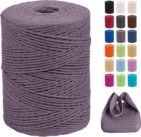 خيوط الرافية من CAMAL مقاس 2 مم × 328 ياردة للكروشيه، شريط ورق الرافية المضفر بطبقتين لتغليف الهدايا، سلسلة الرافية الناعمة لورد الكروشيه، القبعات، حقائب اليد، الحرف اليدوية اليدوية (قهوة خفيفة) in Kuwait