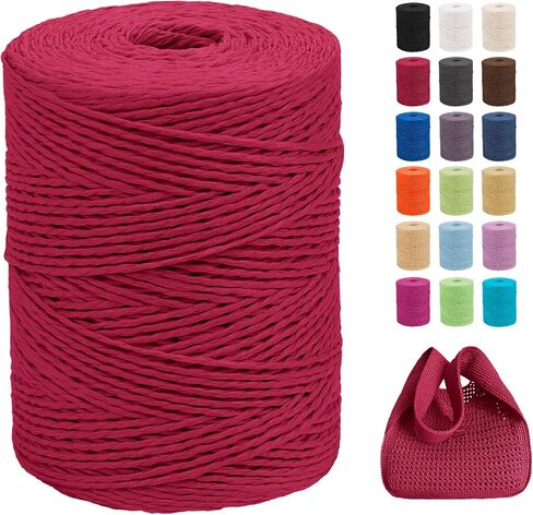 خيوط الرافية من CAMAL مقاس 2 مم × 328 ياردة للكروشيه، شريط ورق الرافية المضفر بطبقتين لتغليف الهدايا، سلسلة الرافية الناعمة لورد الكروشيه، القبعات، حقائب اليد، الحرف اليدوية اليدوية (قهوة خفيفة) in Kuwait