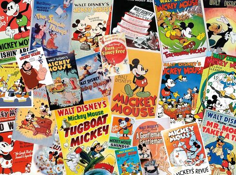 Ceaco - Vintage Mickey Mouse Poster Collage 1000 Piece Jigsaw Puzzle Challenging and Colorful Puzzle for Adults – Precision-Cut Pieces, Beautiful Artwork, and Hours of Relaxing Fun in Saudi Arabia
