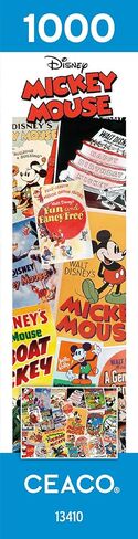 Ceaco - Vintage Mickey Mouse Poster Collage 1000 Piece Jigsaw Puzzle Challenging and Colorful Puzzle for Adults – Precision-Cut Pieces, Beautiful Artwork, and Hours of Relaxing Fun in Saudi Arabia