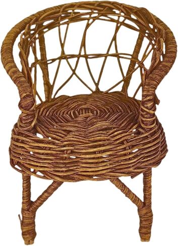1:12 Doll House Rattan Chair Miniature Craft Ob11 Wicker Chair Accessories Simulated Toy in Kuwait