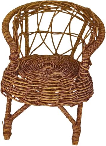 1:12 Doll House Rattan Chair Miniature Craft Ob11 Wicker Chair Accessories Simulated Toy in Kuwait