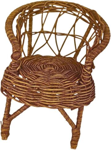 1:12 Doll House Rattan Chair Miniature Craft Ob11 Wicker Chair Accessories Simulated Toy in Kuwait