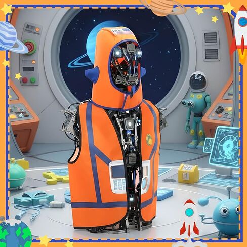 Panitay 2 Pcs Astronaut Costume for Kids Astronaut Helmet and Vest Role Play Party Supplies Outer Space Vest Hat Costume Set for Kids Birthday Summer Party in Saudi Arabia