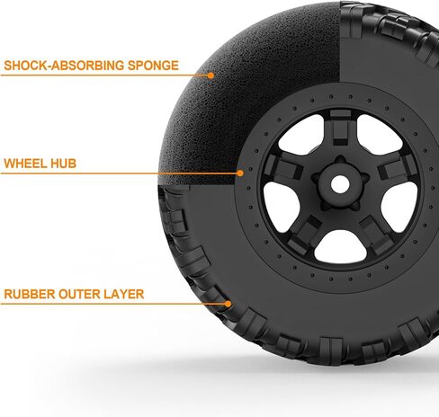 Hosim MAZEK 12mm Hex Rubber Wheels & Tires with Foam Insert for Traxxas 1/10 Rustler Stampede 2wd 4x4 vxl RC Cars wheel Replacement, for RIAARIO and for AMORIL 1/10 RC Car Tires 4.66 OD x 2.23 Width in Saudi Arabia